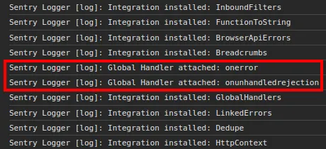 Integration registration logs